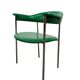 Chaise vintage chromée avec revêtement en skaï vert