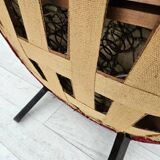 1950s, Danish vintage chair, red cotton/wool fabric, beech wood.