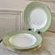 4 hollow plates Saint-Amand 60s pastel almond green