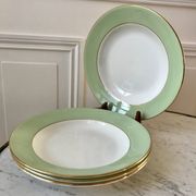 4 hollow plates Saint-Amand 60s pastel almond green
