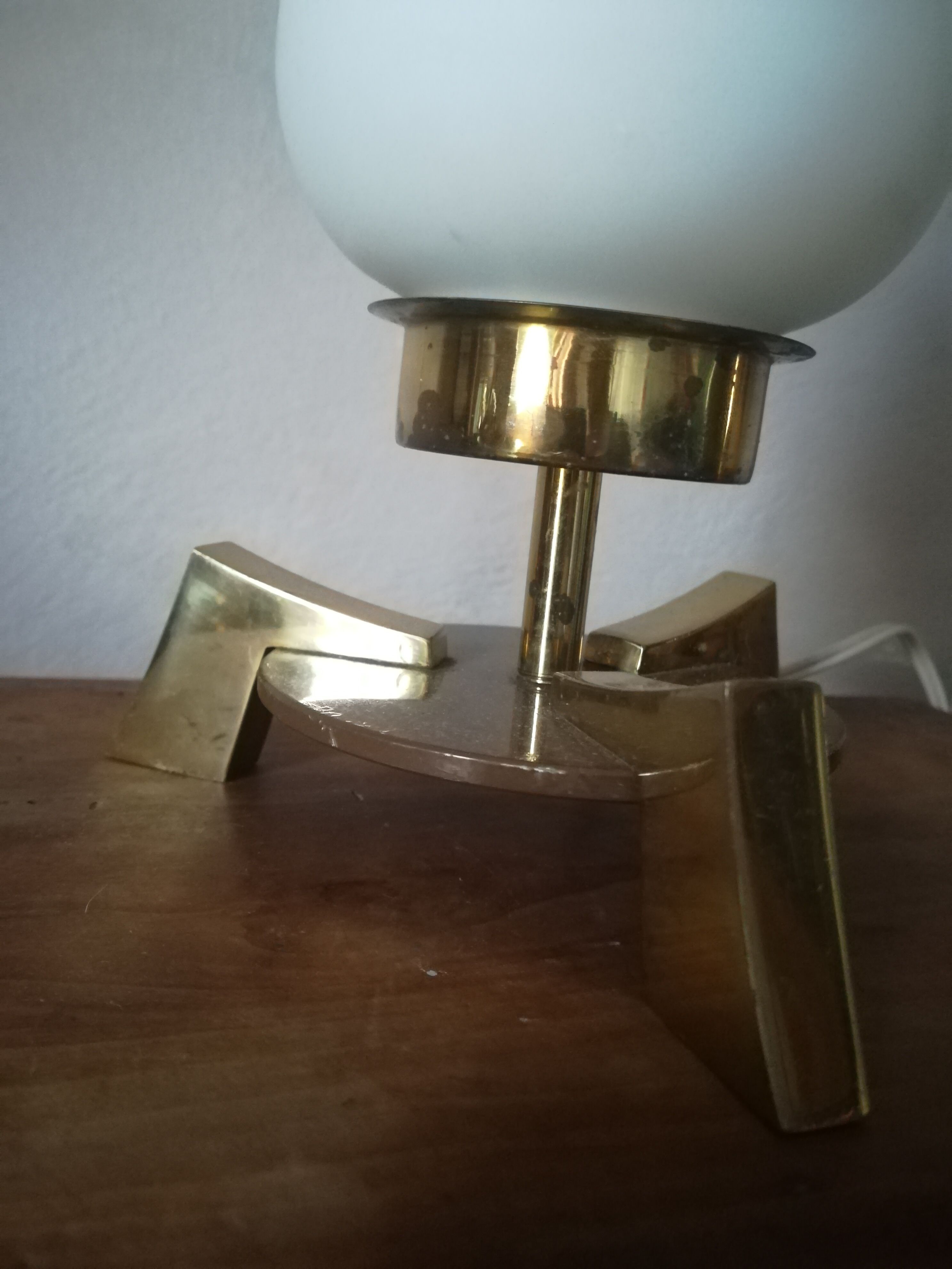 Modernist brass table lamp
