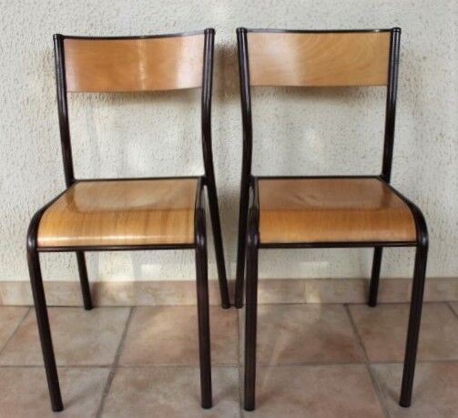 Pair of vintage Mullca school chairs