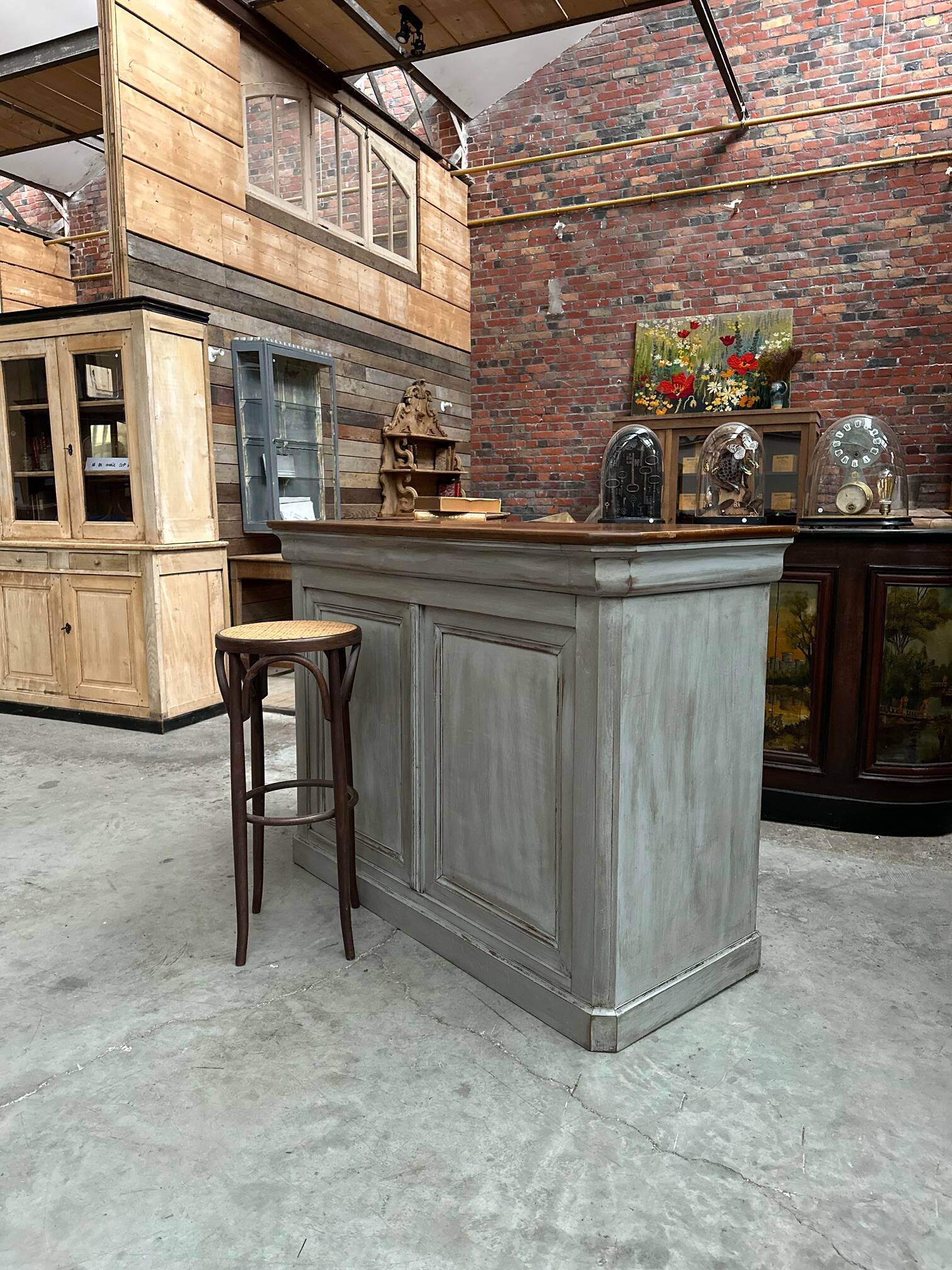 Patinated bar counter