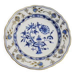 Assiette ancienne en - bleu