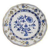 Assiette ancienne en porcelaine de Meissen – décor bleu et or