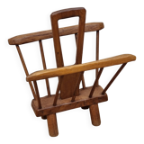 Vintage solid wood magazine rack, 1960s, Scandinavian style