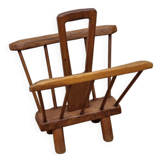 Vintage solid wood magazine rack, 1960s, Scandinavian style