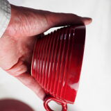 Pair of burgundy red cups with concentric streaks - Saint-Clément - 50s