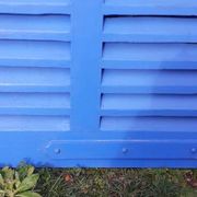 Petit volet  L75xH101cm bleu à persiennes