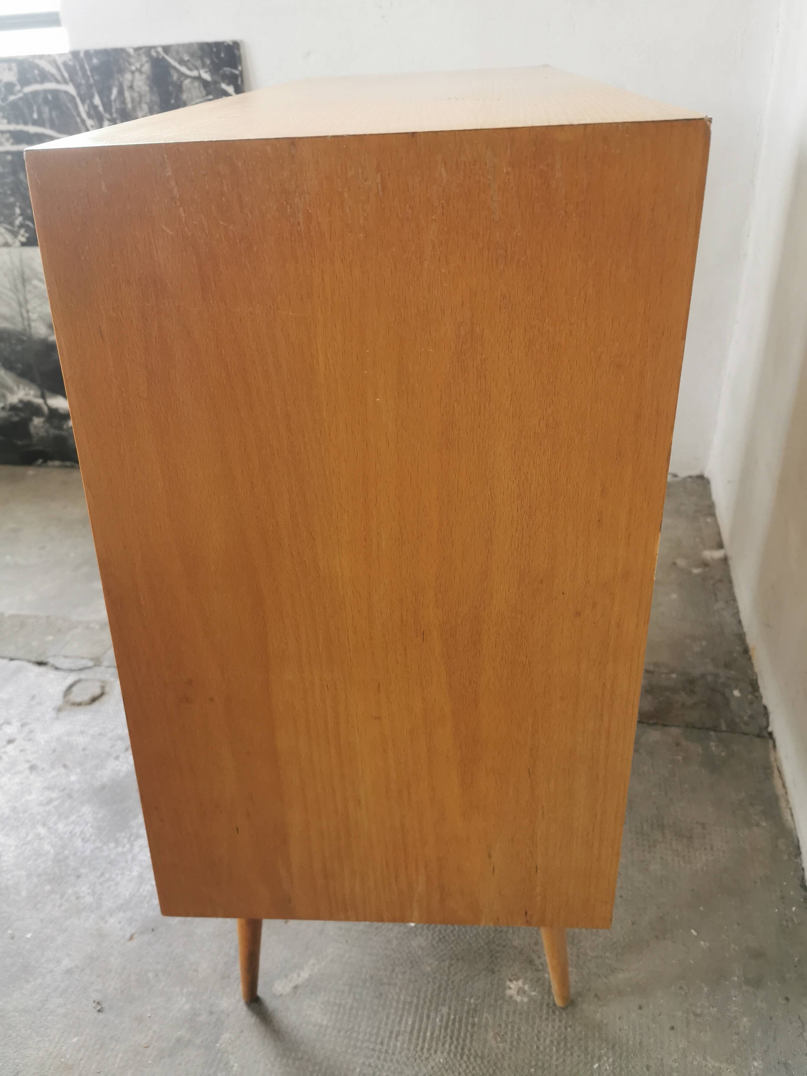 Mid-century design sliding door sideboard