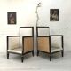Pair of blackened wood armchairs
