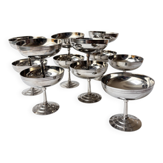 Set of 12 Remy Letang stainless steel dessert bowls