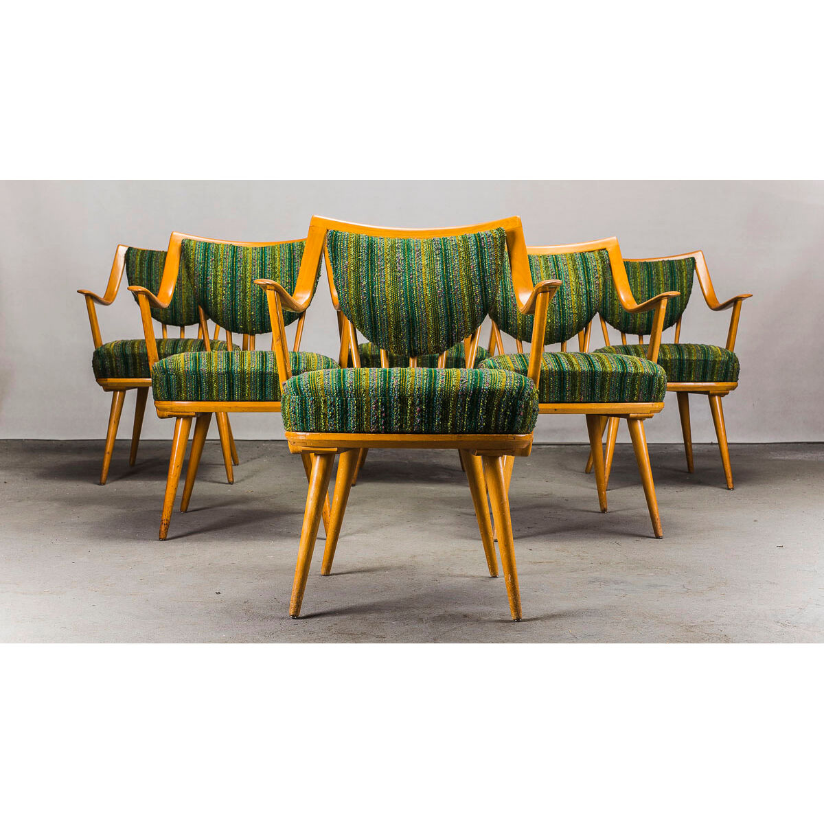 German Beech Armchairs from Casala, 1950s, set of 6
