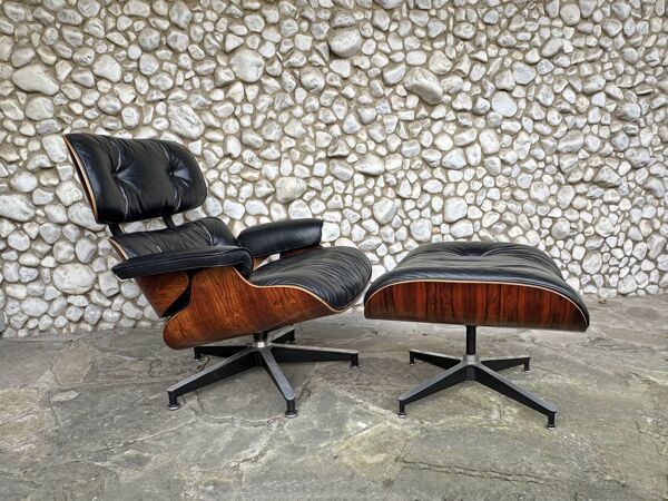 Fauteuil Lounge et ottoman Herman Miller Charles & Ray Eames, palissandre