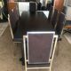 Set of 8 brass and alcantara chairs Romeo Rega 1970