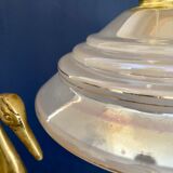 Vintage lampshade pendant lamp in pearlescent glass