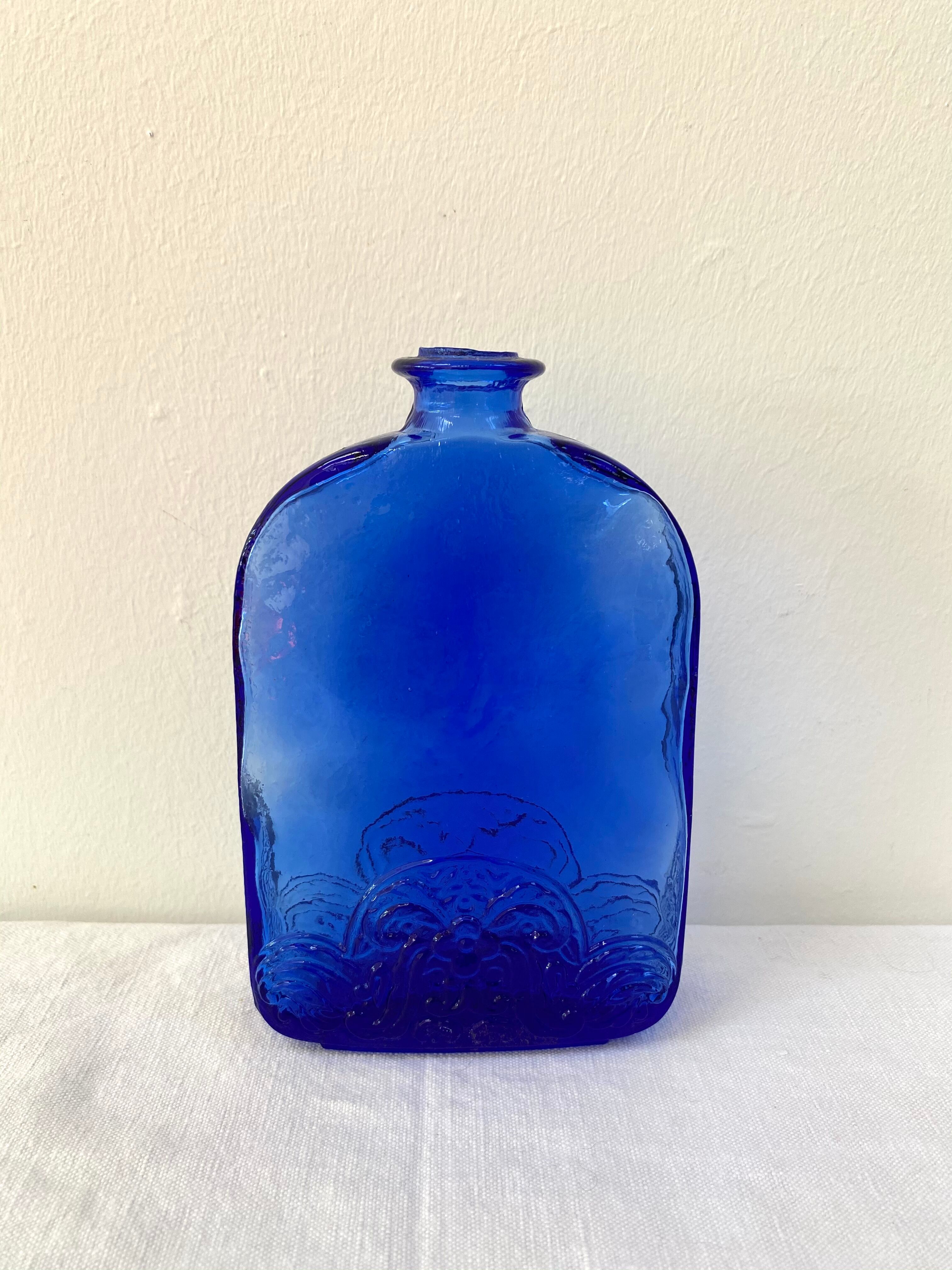 Cobalt blue glass apothecary bottle