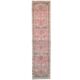 Vintage Turkish Oushak handmade wool cotton pink runner rug 84x379