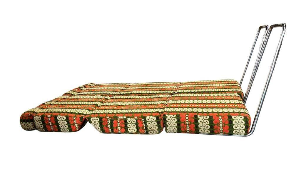Ensemble de 2 fauteuils/canapés-lits vintage vert orange