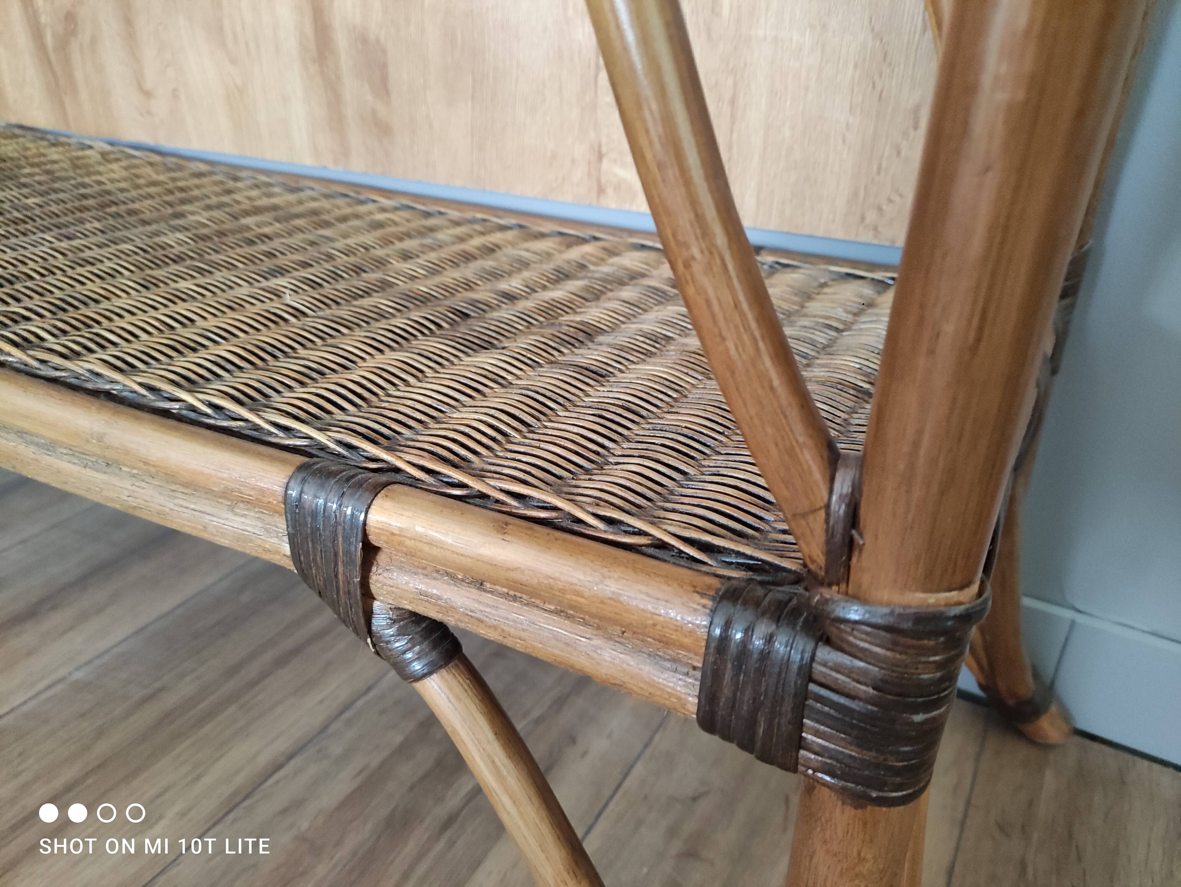 Vintage rattan console