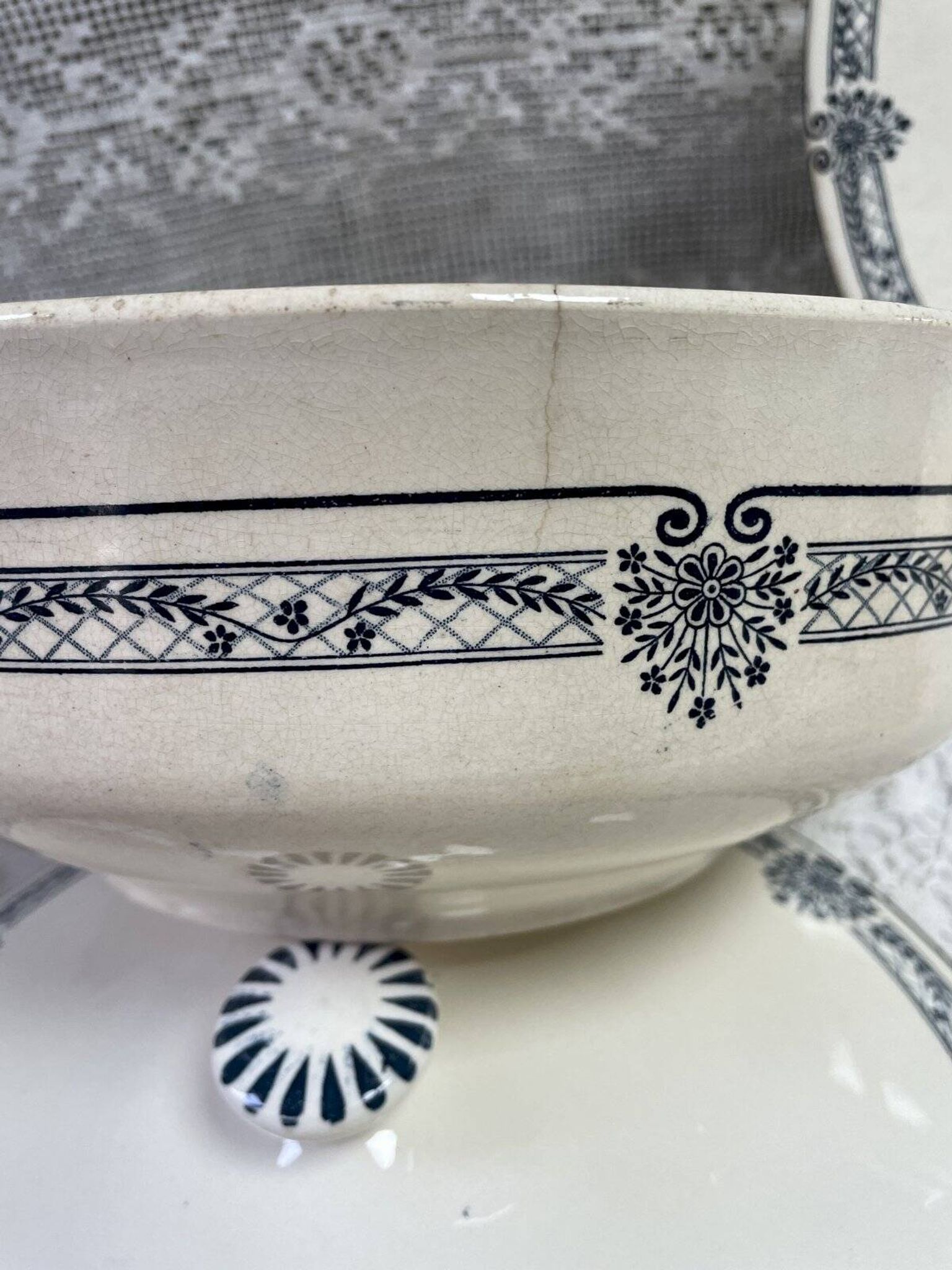 Salins blue iron earth soup tureen