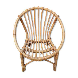 Fauteuil en rotin vintage