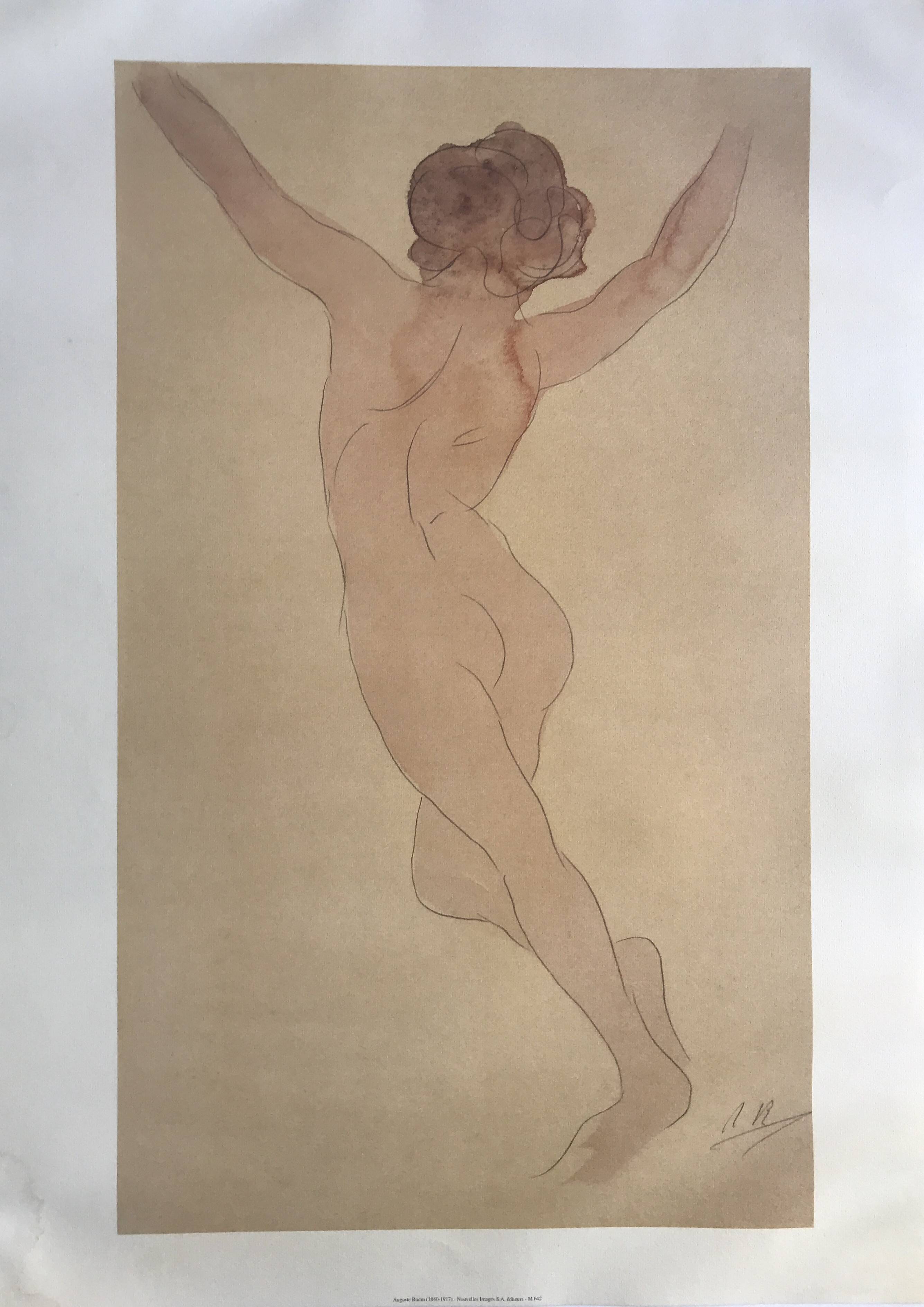 Poster in 4 colors after Auguste RODIN, Woman from behind, c 2000