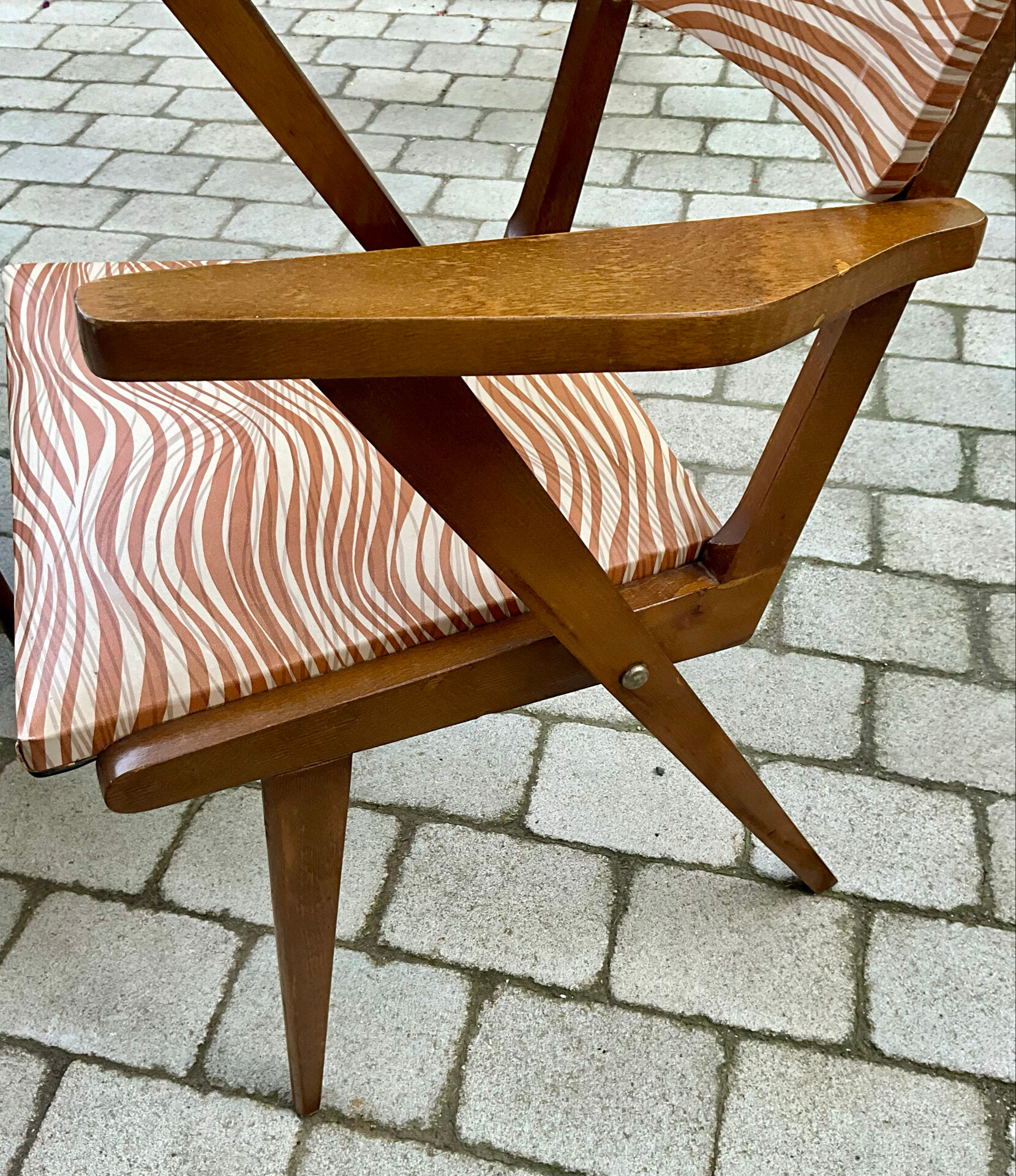 Pair of vintage armchairs in solid wood, 1960s