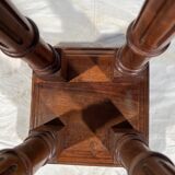 19th century high stand with 4 columns, walnut pedestal