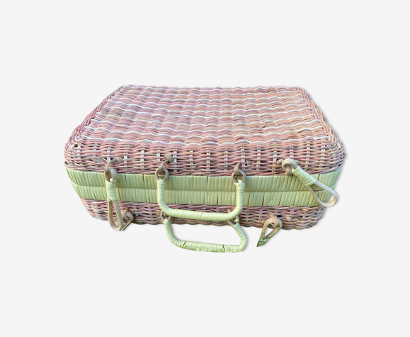 Valisette de rangement osier vintage