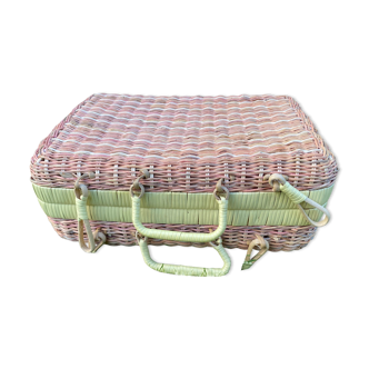 Vintage wicker storage case