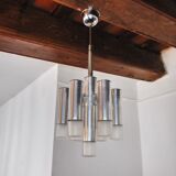 Geometric chandelier, 7 burners, Italy, 1970
