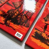 Mid-century wall art, Fat Lava wall plate by Bay Keramik