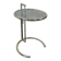 Vintage adjustable chrome side table with smoked glass.