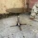 Adjustable coffee table in smoked glass, steel and stainless steel from the 70s