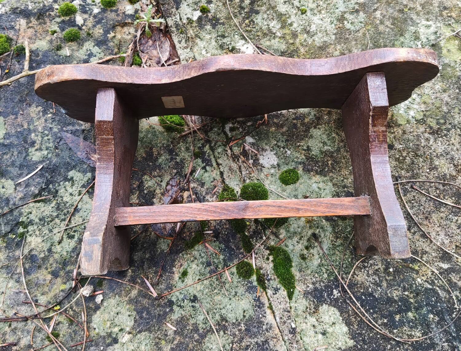 Carved wooden folk art bench
