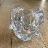 Bubbled crystal vase signed Schneider
