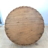 Vintage basket bottle holder in rattan wicker