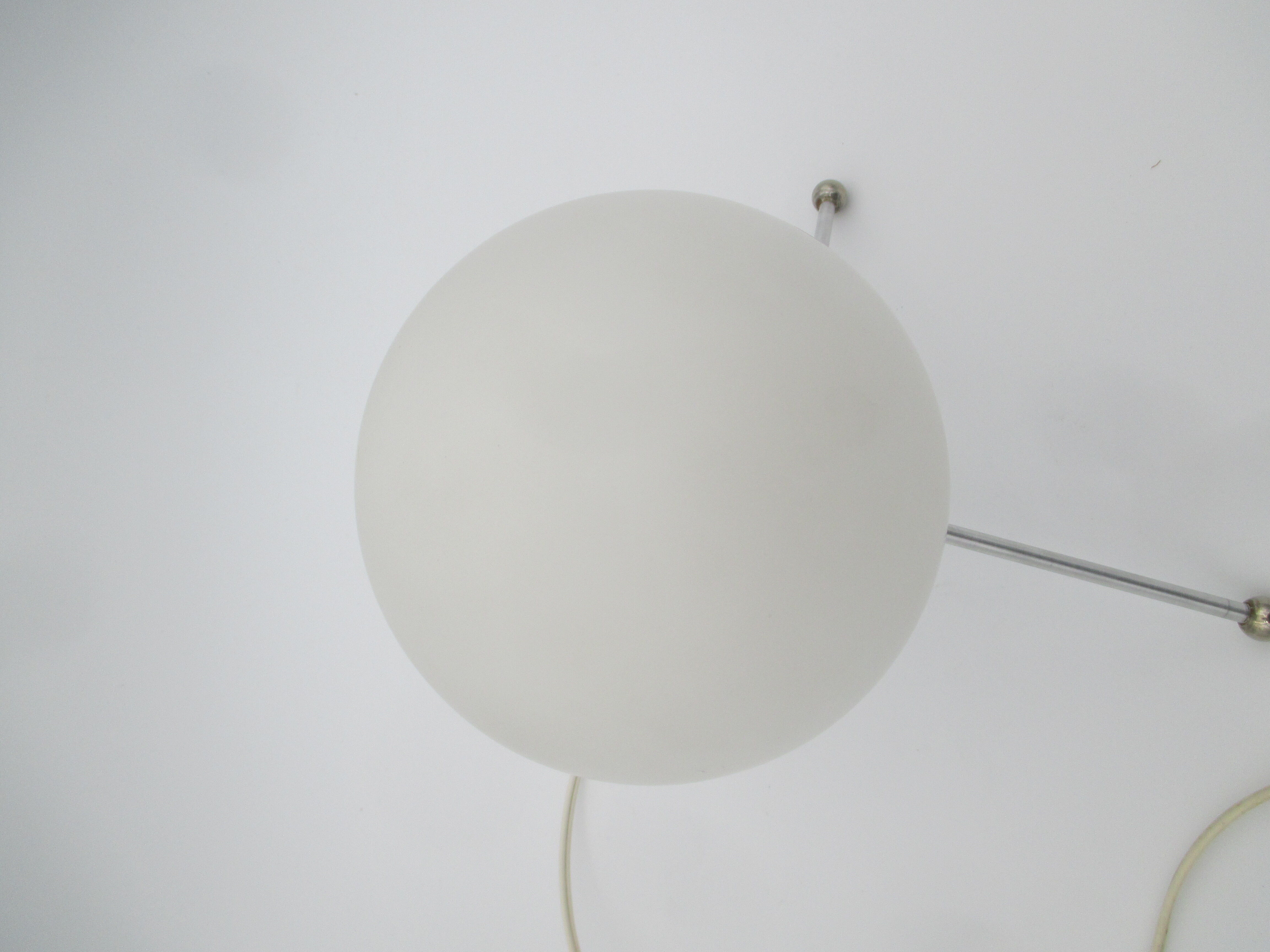 Vintage metal and opaline tripod lamp