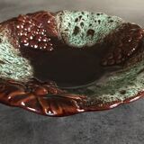 Ceramic fruit bowl centrepiece with grape cluster decoration, numbered.