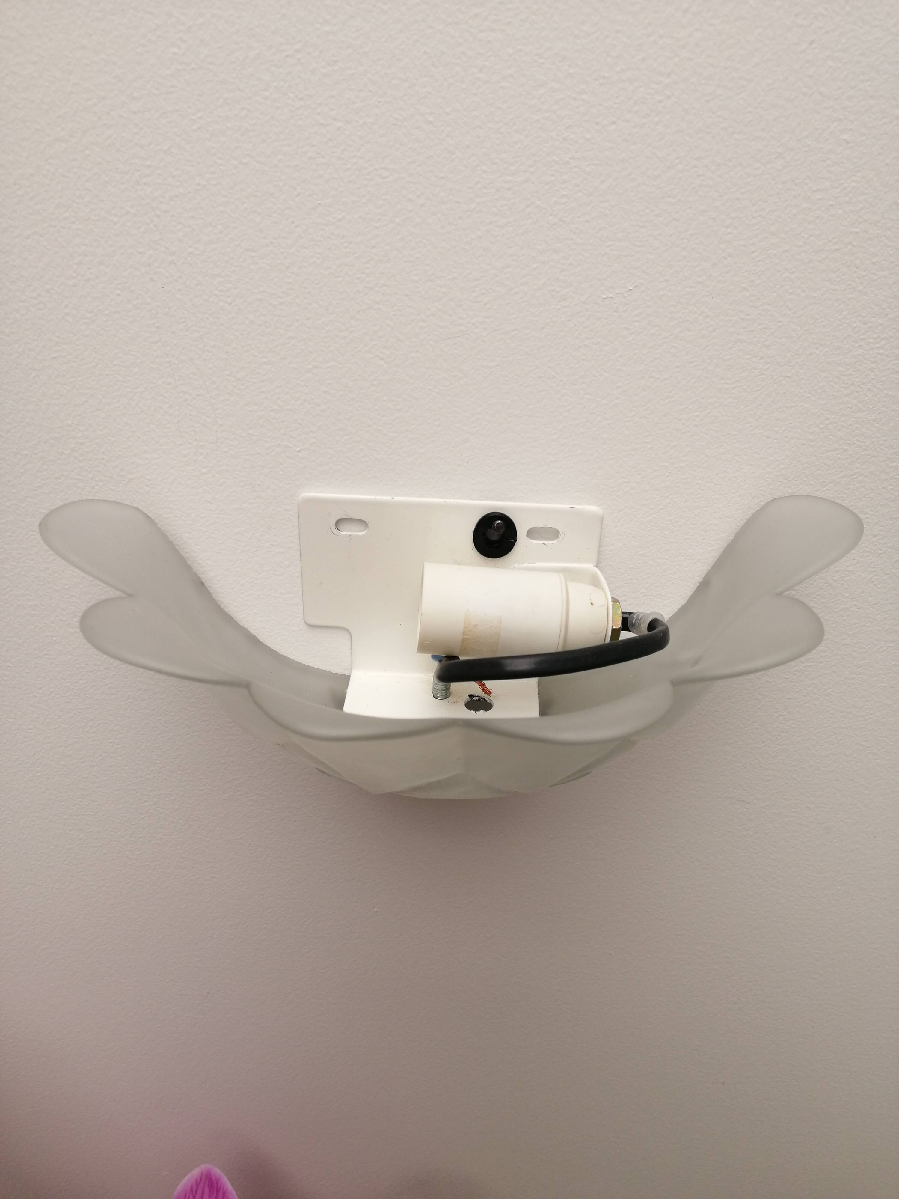 Flower-shaped molded glass wall lamp