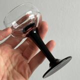10 black stemmed liqueur glasses