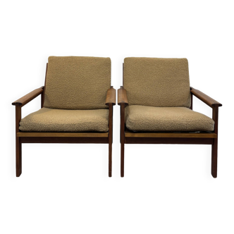 Paire de fauteuils en teck Capella par Illum Wikkelso