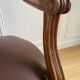 Vintage office chair in wood and brown studded leather late nineteenth