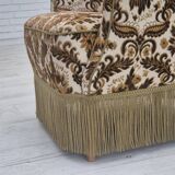1960s, Danish armchair, furniture velour fabric, ash wood.