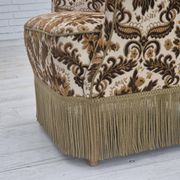 1960s, Danish armchair, furniture velour fabric, ash wood.