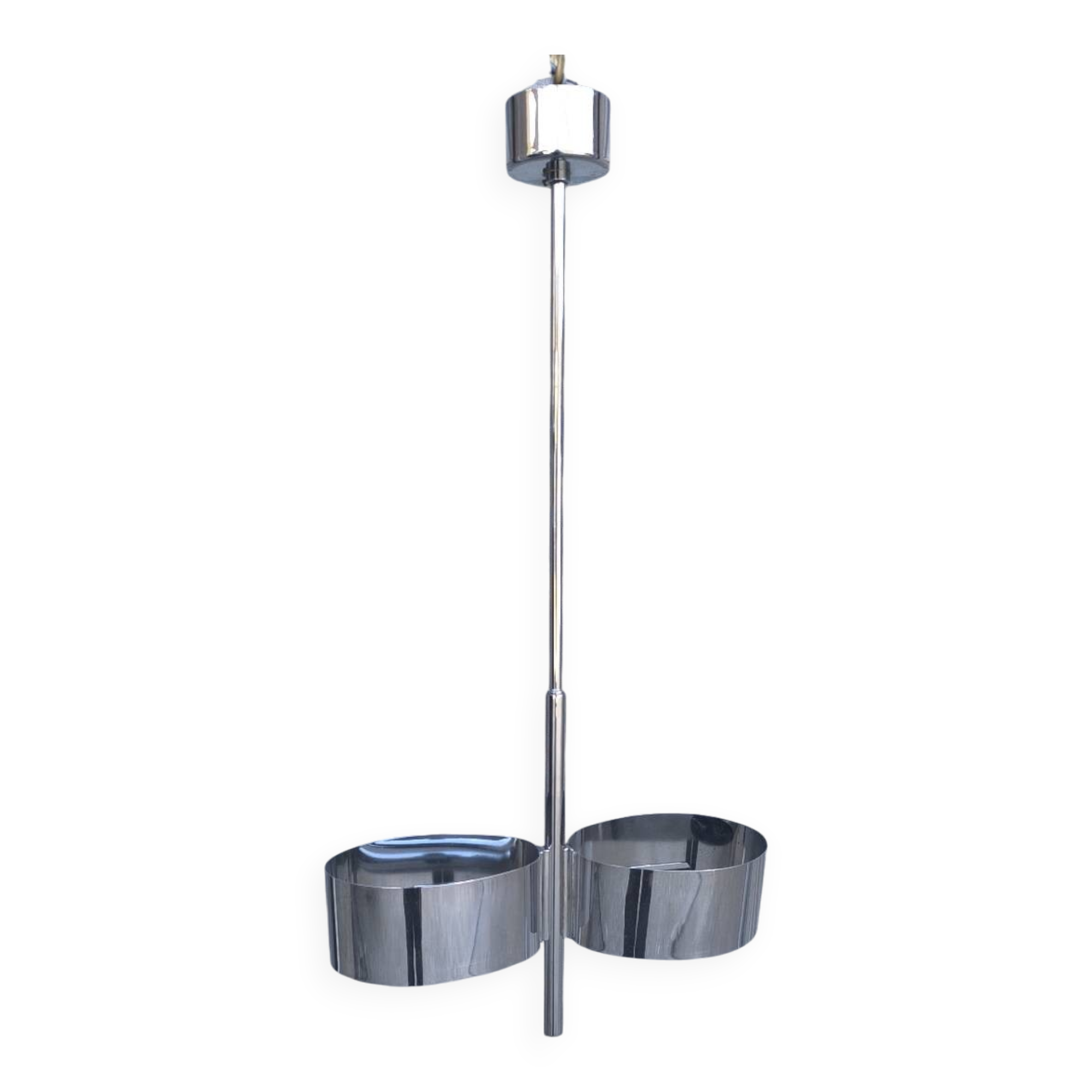 Space age chrome metal pendant light 1970