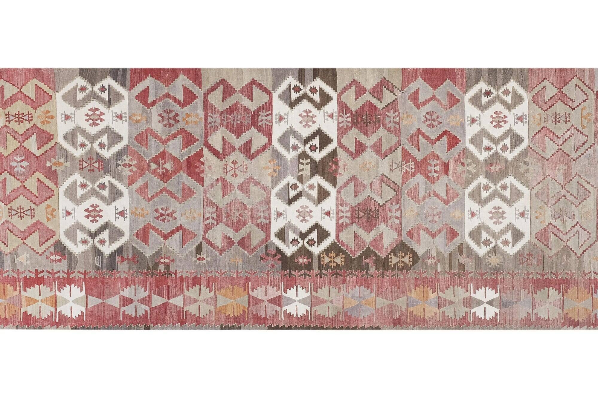 Vintage Turkish hallway rug 142x410 cm