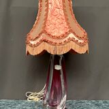Val Saint Lambert. Two-tone solid crystal lamp (light purple) with high lead content.
