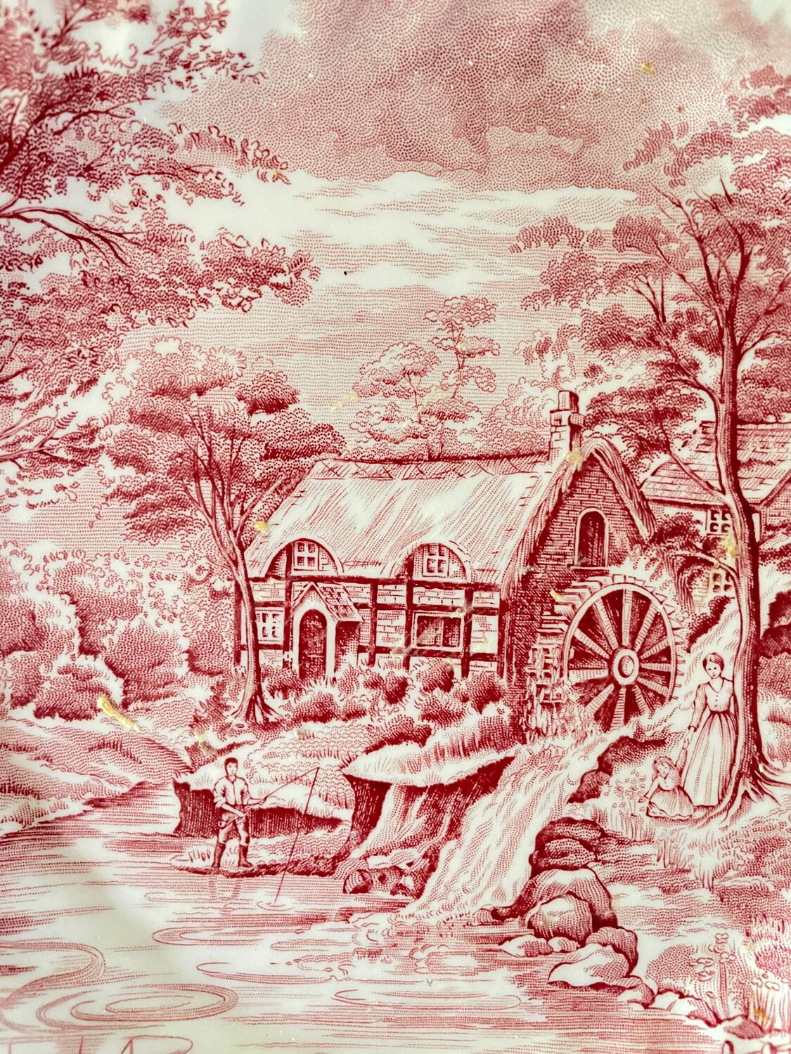 6 English Dinner Plates Alfred Meakin The Mill Staffordshire Diam 25 Cm